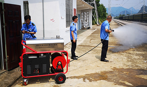柳州更村站移動高壓細(xì)水霧投入使用 柳州更村站移動高壓細(xì)水霧投入使用